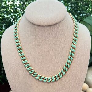 New Gold and Mint Chainlink Necklace | Reversible | Lobster Clasp | Thick Heavy